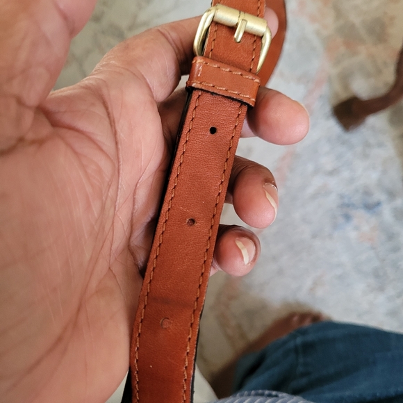 Liz Claiborne Vintage Genuine Leather Black & Brown Crossbody Shoulder Bag Purse - Picture 5 of 9